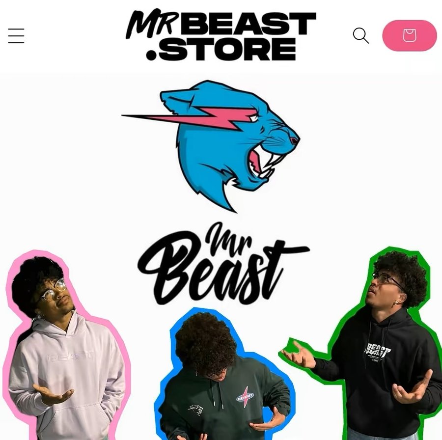 Instagram post by @don.sprints for MrBeast Lab. Caption reads: Check out Mr.Beast Store for some crazy cool....