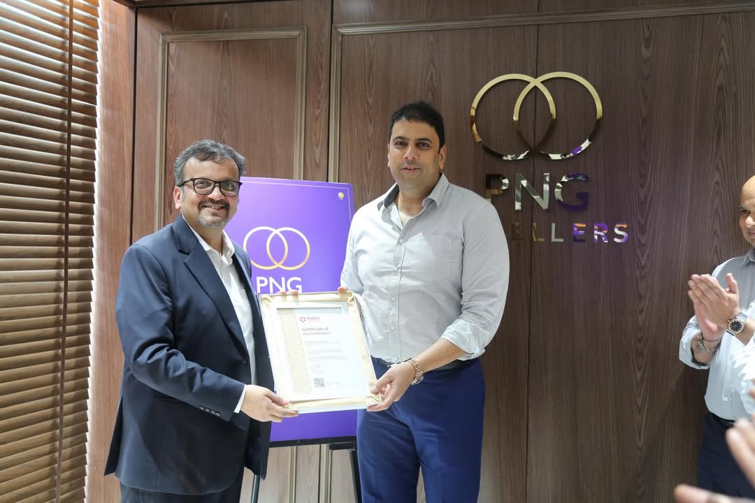 Instagram post by @saurabhgadgil_png for PNG Jewellers. Caption reads: [...] gold excellence truly stand for? At PNG....