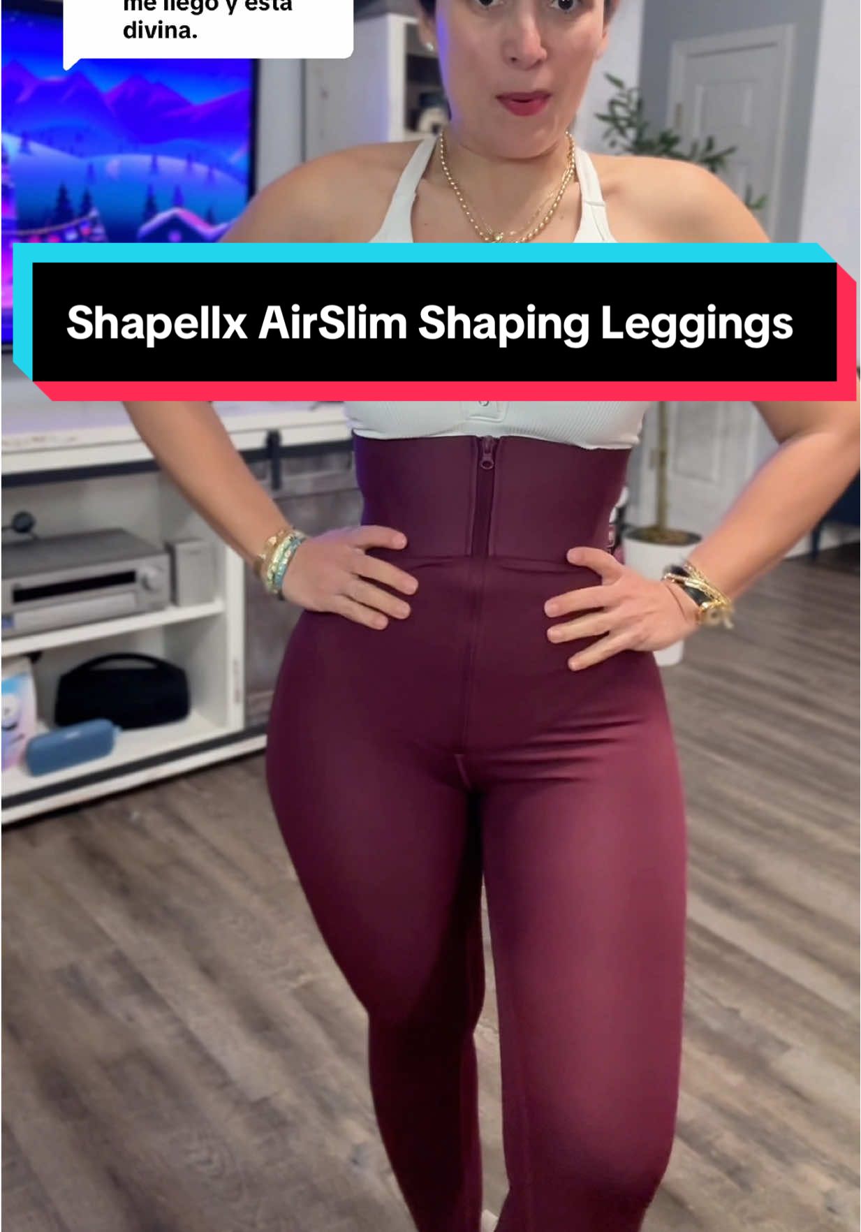 TikTok post by @marguelp for Shapellx. Caption reads: Replying to @nicolesmithsalazar Estos leggings....