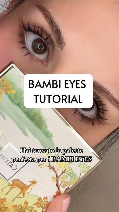 Instagram post by @dolceluna.makeup for Catkin. Caption reads: [...] makeup tutorial 🦌🤍con la palette di....