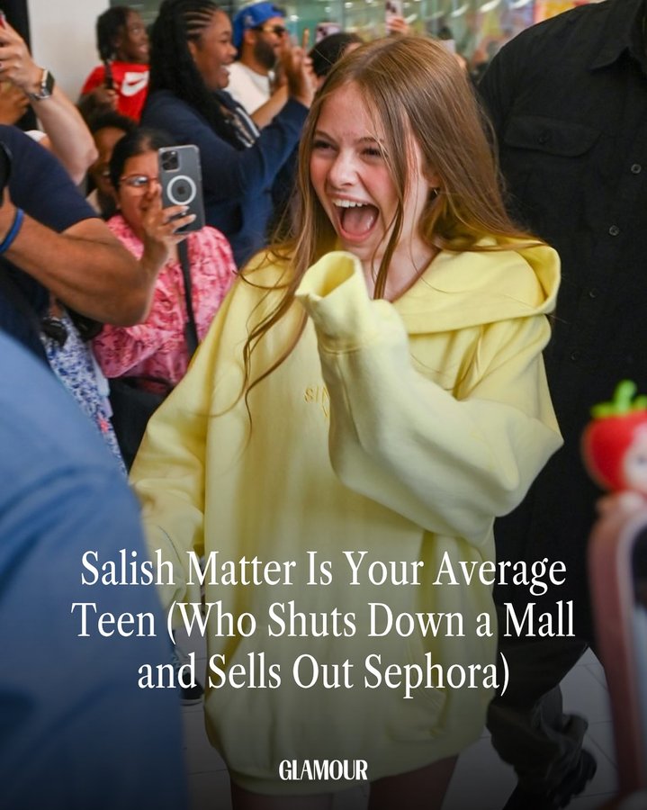 Instagram post by @salishmatter for Glamour. Caption reads: When asked, 15-year-old entrepreneur Salish Matter....
