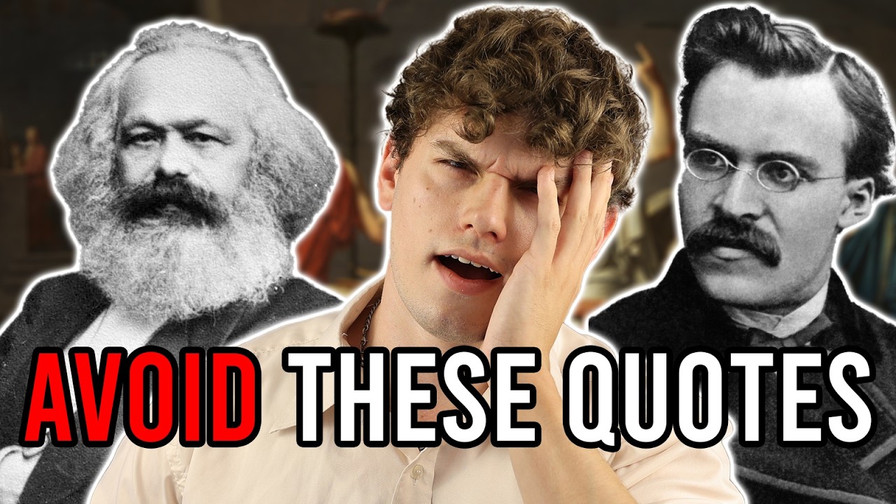 YouTube post by @unsolicitedadvice9198 for Squarespace. Caption reads: Stop Misusing these Philosophy Quotes (here's what....