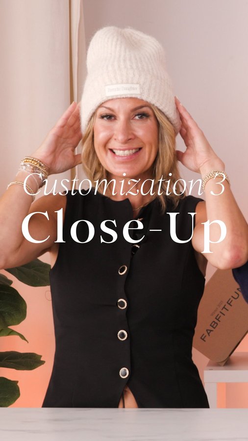 Instagram post by @katieakitchens for FabFitFun. Caption reads: Cozy up to all the items in Customization 3 at the....