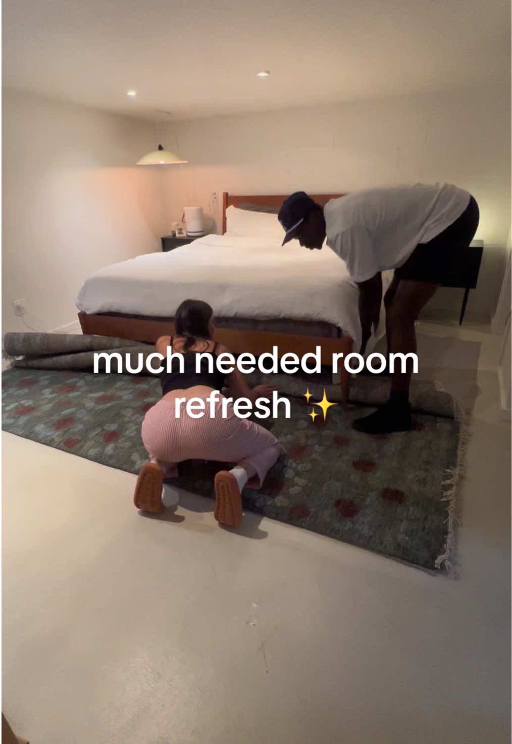 TikTok post by @emvyasmr for Revival Rugs. Caption reads: [...] for 10% off your purchase @Revival Rugs....