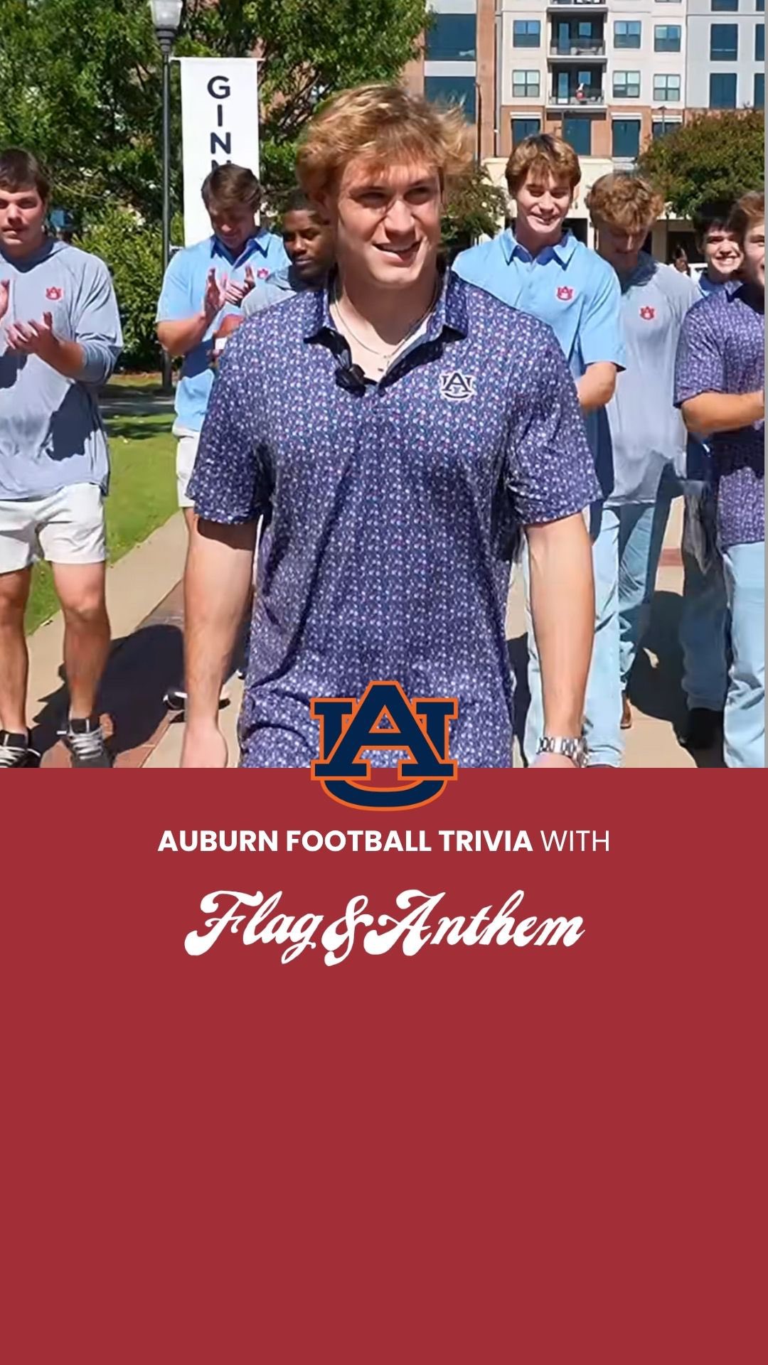 Instagram post by @paulyt123 for Flag & Anthem. Caption reads: [...] Trivia with @paulyt123 Shop The Flag &....