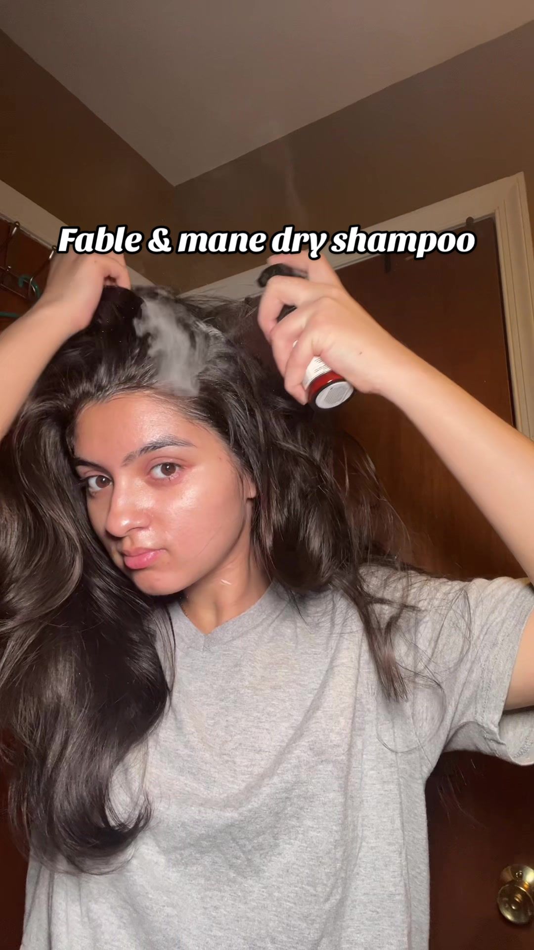 TikTok post by @carmenl_02 for Fable and Mane. Caption reads: [...] this dry shampoo #fyp #tiktokshop....