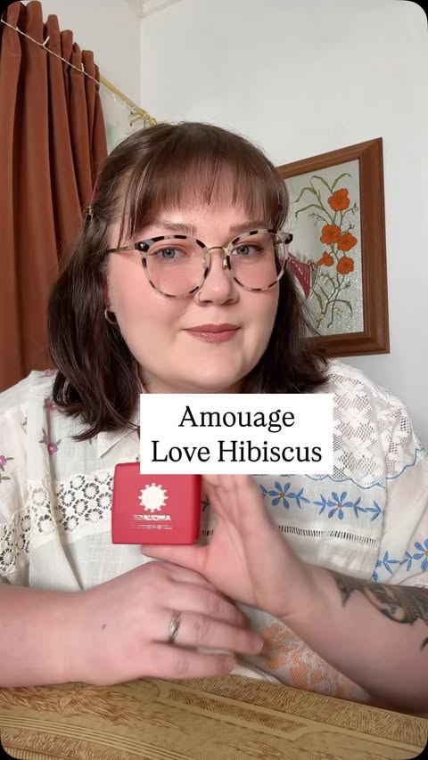 Instagram post by @eliselovessmells for AMOUAGE. Caption reads: (PR) Thank you so much @amouageofficial 🌺 I was....