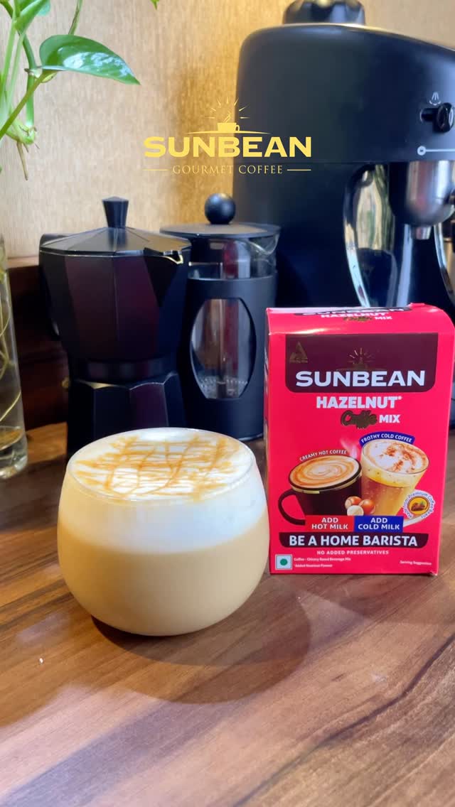 Instagram post by @jeet_brews for Sunbean Coffee. Caption reads: [...] vanilla essence - Caramel drizzle (Sunbean....