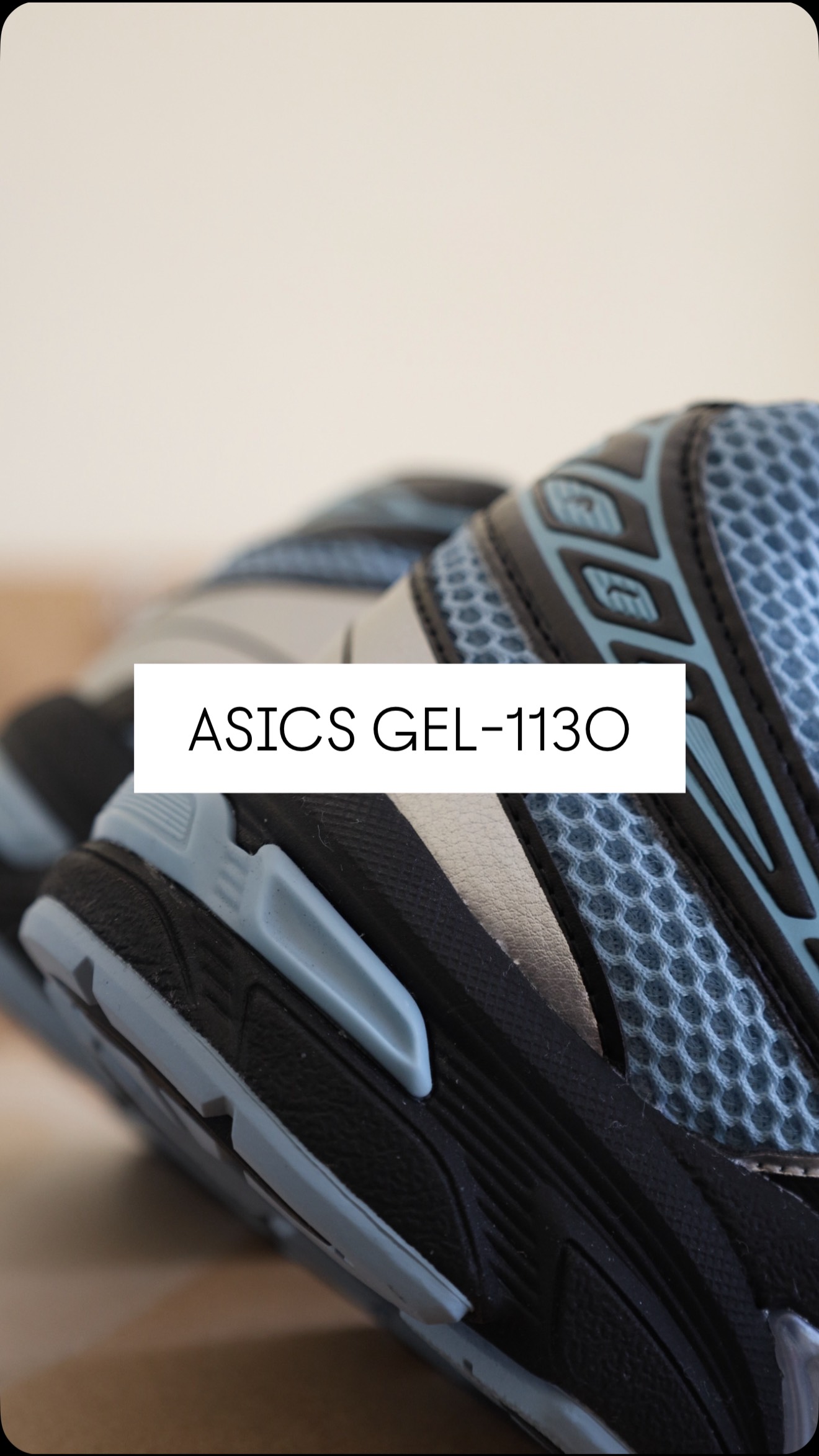 Instagram post by @drewjoiner_ for Foot Locker. Caption reads: #ad What makes the Asics GEL-1130 from Foot Locker....