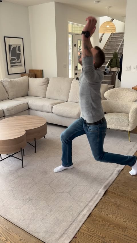 Instagram post by @ownitdad for The Brick. Caption reads: Our living room finally matches the stage of life....
