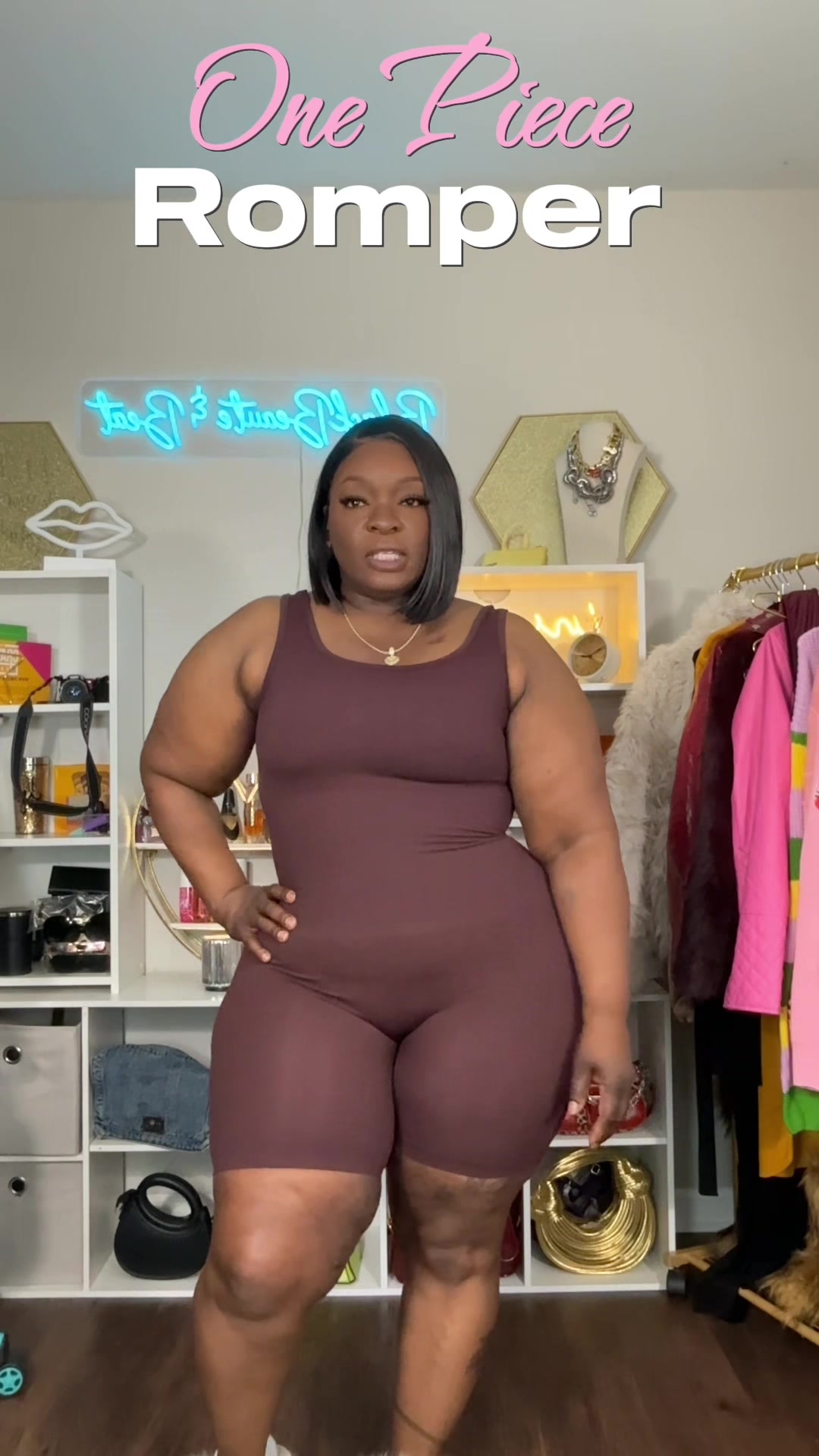 TikTok post by @ninamoses1 for Soo Slick. Caption reads: @Soo Slick. #tiktokcreatorsearchinsights #jumpsuit....