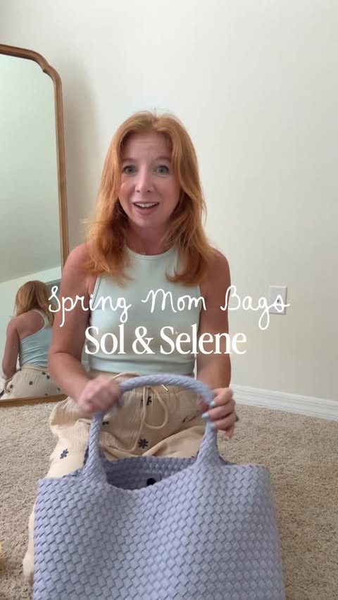 Instagram post by @thepetiteredhead for Sol and Selene. Caption reads: I'm totally obsessed with @solandselene's mom bags....
