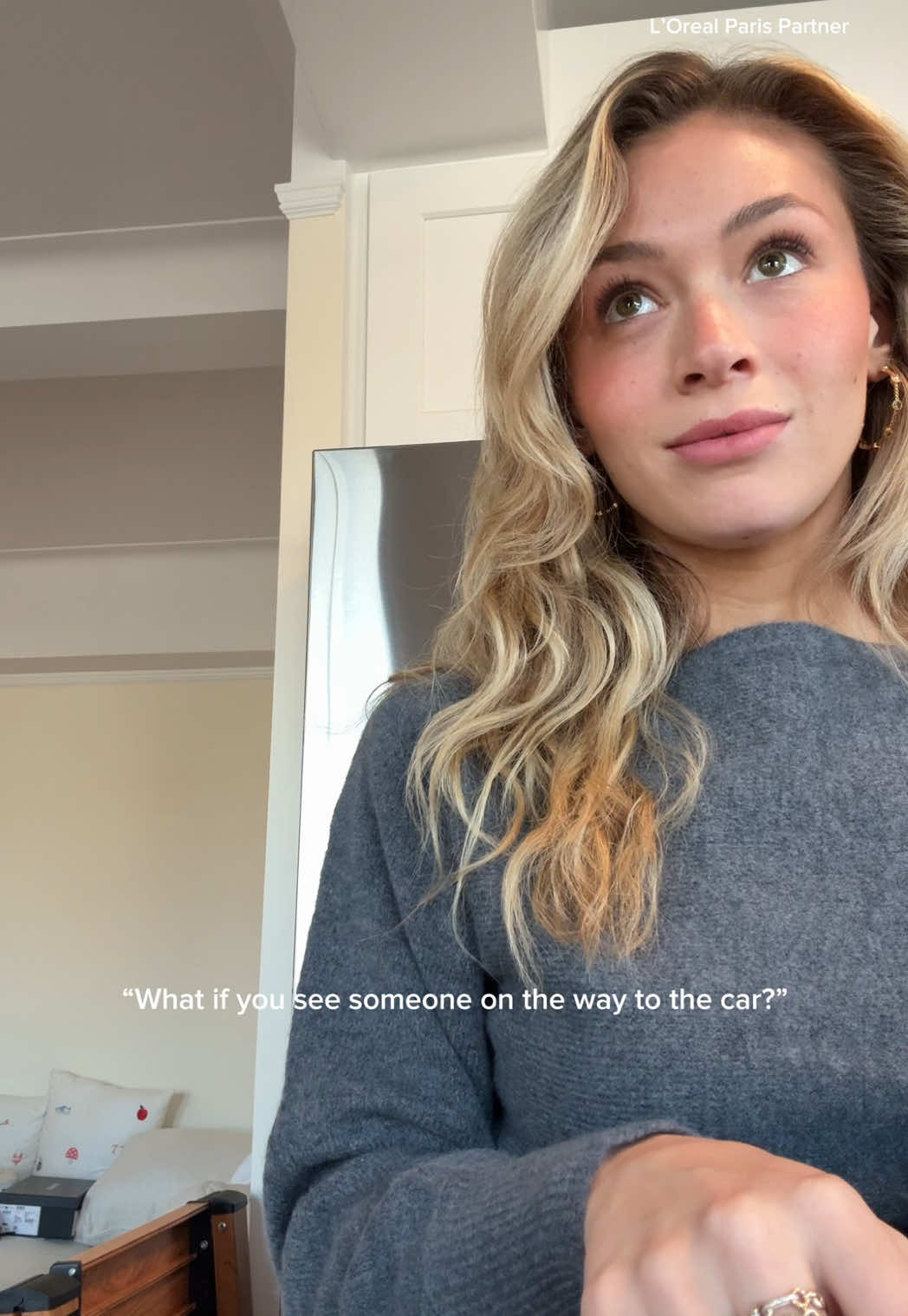 TikTok post by @audreytrullinger for L'oréal Paris Usa. Caption reads: @loréal paris usa plump ambition lip oils are....