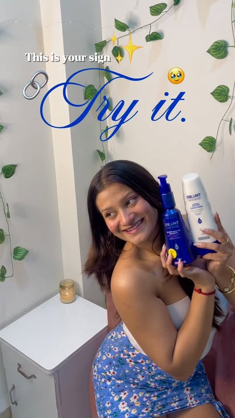 Instagram post by @kratiijain11 for BBlunt. Caption reads: The moment you realize your shampoo truly....