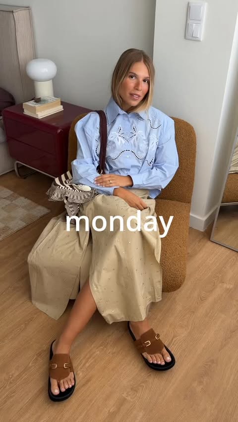 Instagram post by @ritamontezuma for Sandro Paris. Caption reads: [...] summery outfit inspo for this week!!....