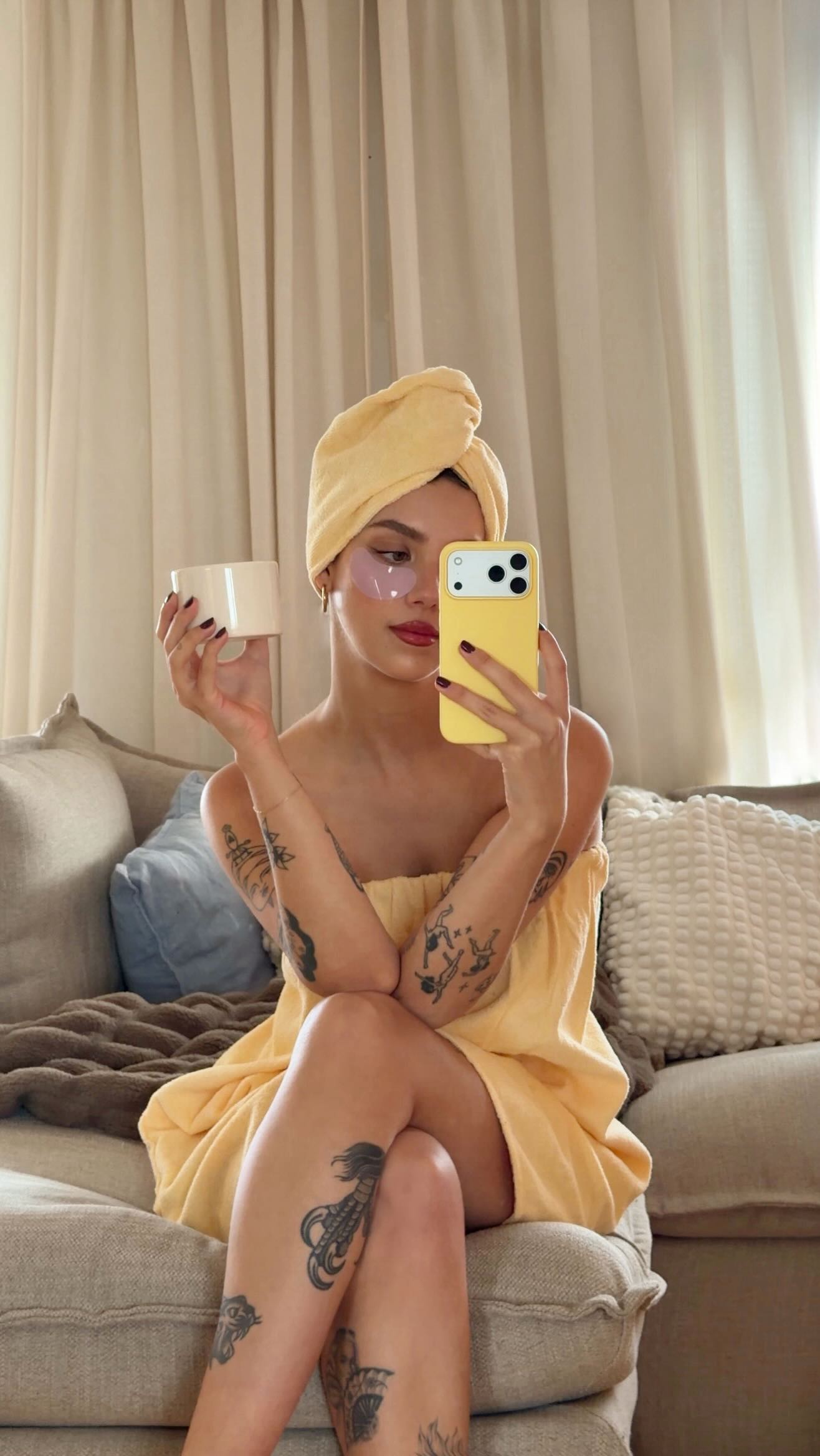 Instagram post by @audreyrivet for OUAI. Caption reads: All week, my hair goes through styling, products,....