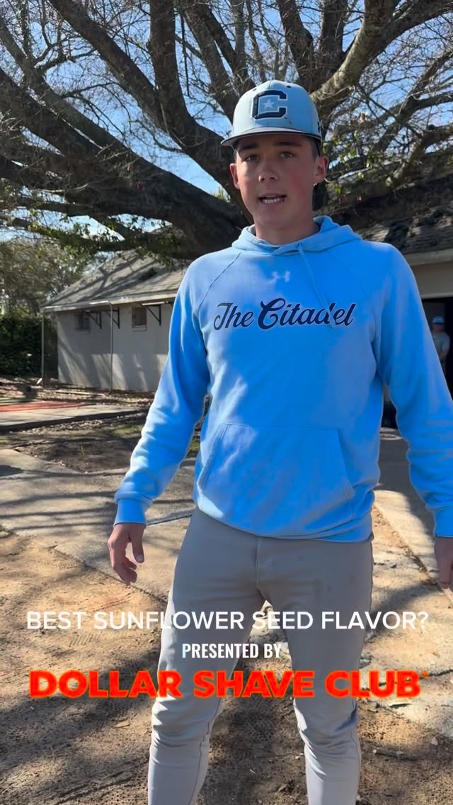 Instagram post by @citadelbaseball for Dollar Shave Club. Caption reads: [...] dill pickle 🥒🌻⚾ Presented by:....