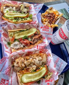 Instagram post by @letsgogrub for Foodie Tribe. Caption reads: 💬
San Diego!
Head over to @charleysphillysteaks....