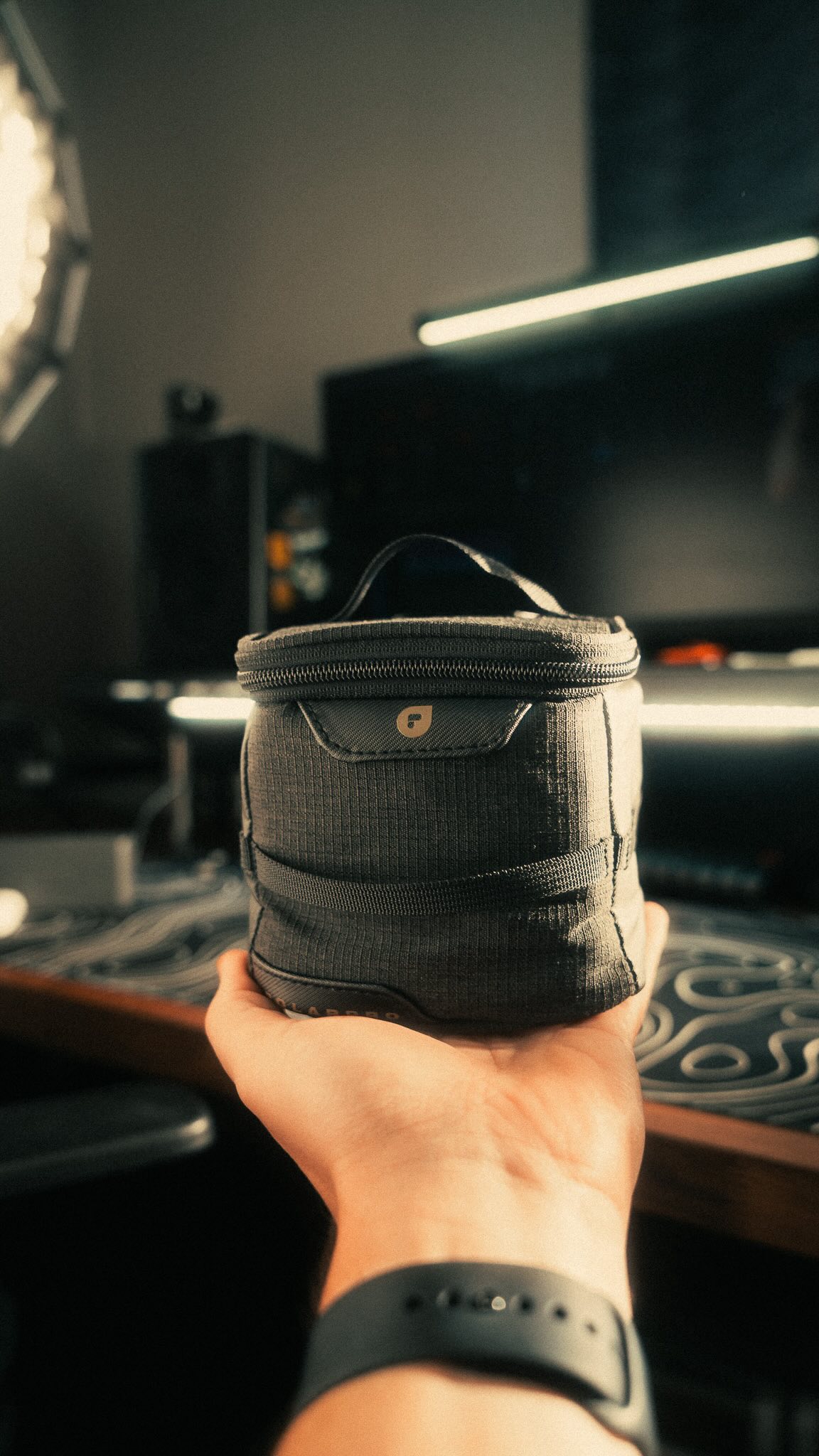 Instagram post by @joe.granitto for PolarPro. Caption reads: Meet the @polarpro Cube Case. It’s a compact....