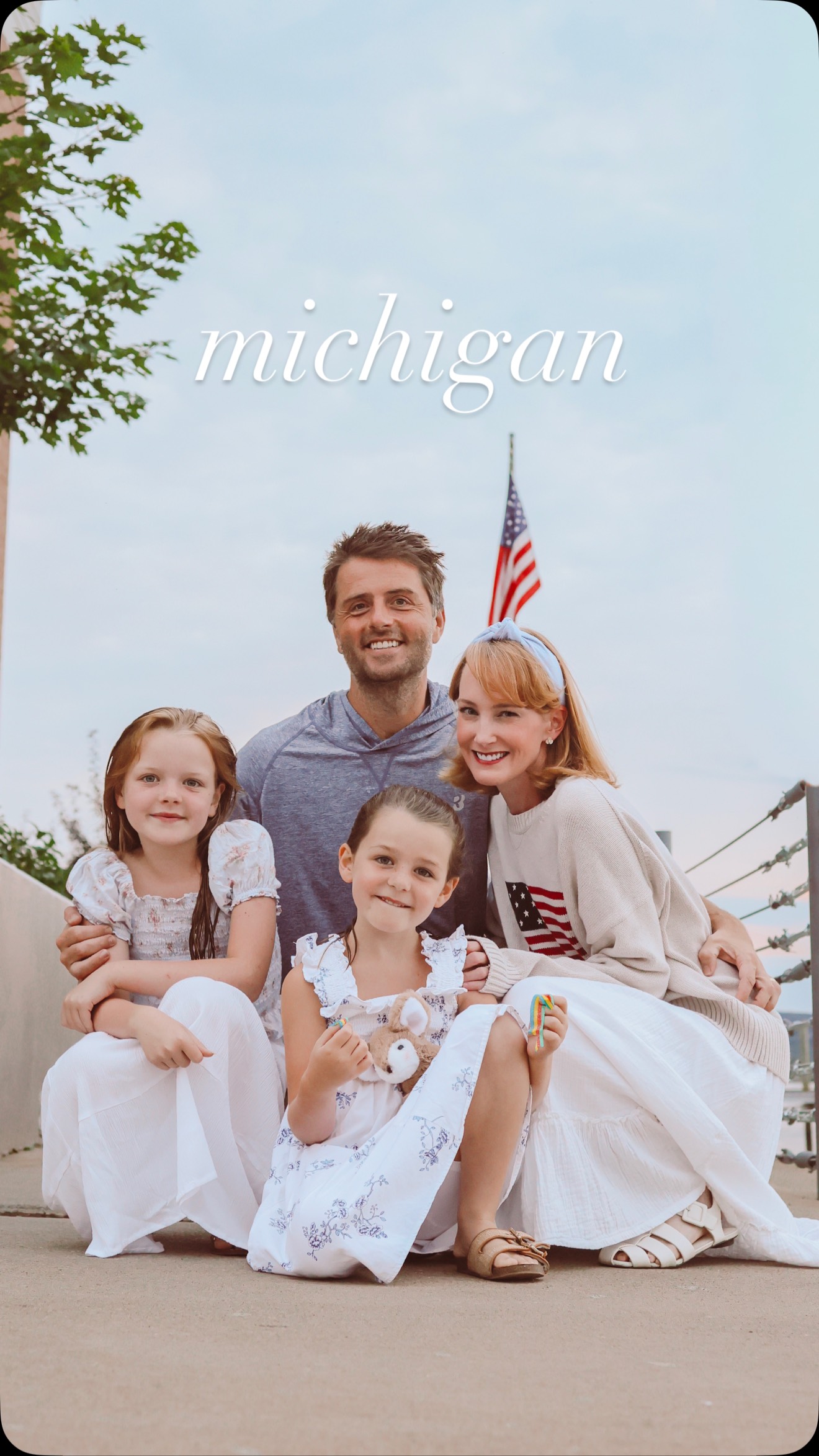 Instagram post by @kellyinthecity for Pure Michigan. Caption reads: #PureMichiganPartner Our first family trip to....