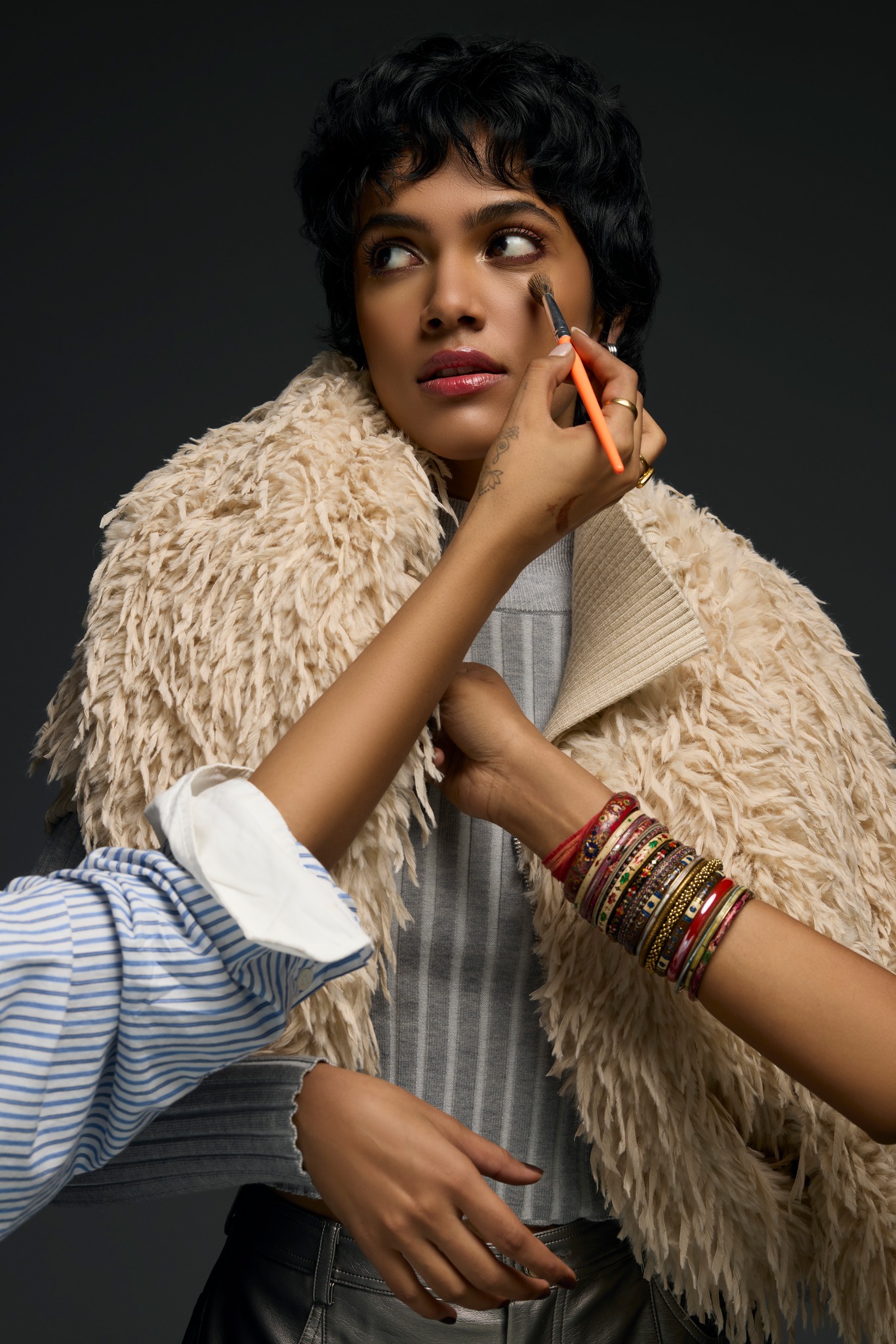 Instagram post by @_studiowest_ for Westside Stores. Caption reads: Winter looks better in berry. More shine, more....