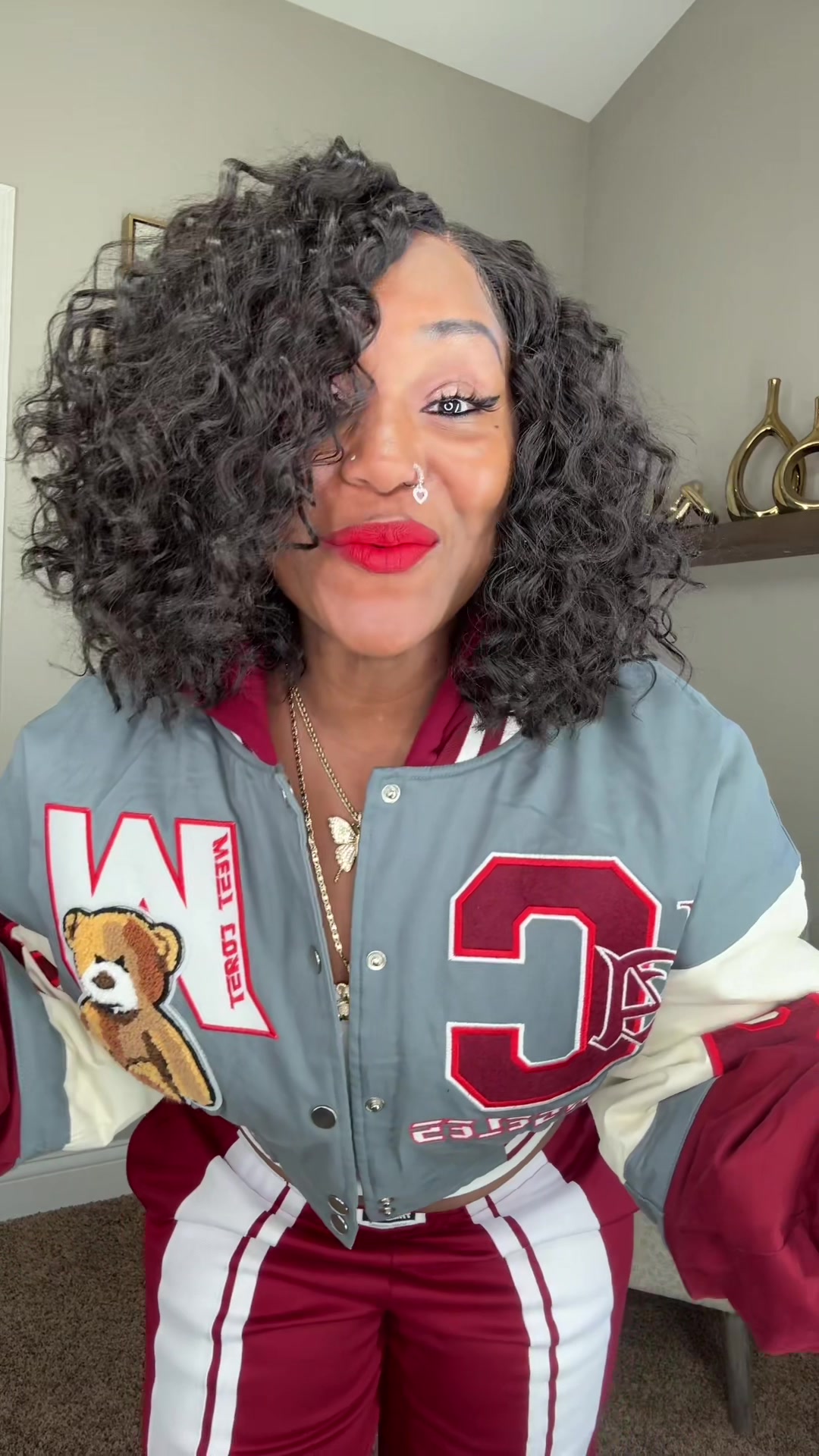 TikTok post by @bloveslife for Frodio Hair. Caption reads: @FRODIO curly wig is everything....