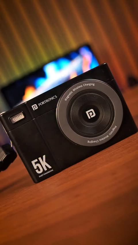 Instagram post by @oyesamrat for Portronics. Caption reads: ⚡ Pocket Power That Never Quits! 🔋 | Portronics....