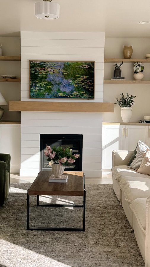 Instagram post by @hallesimons_ for Sixpenny. Caption reads: I love our new couch from @sixpennyhome !!! This....