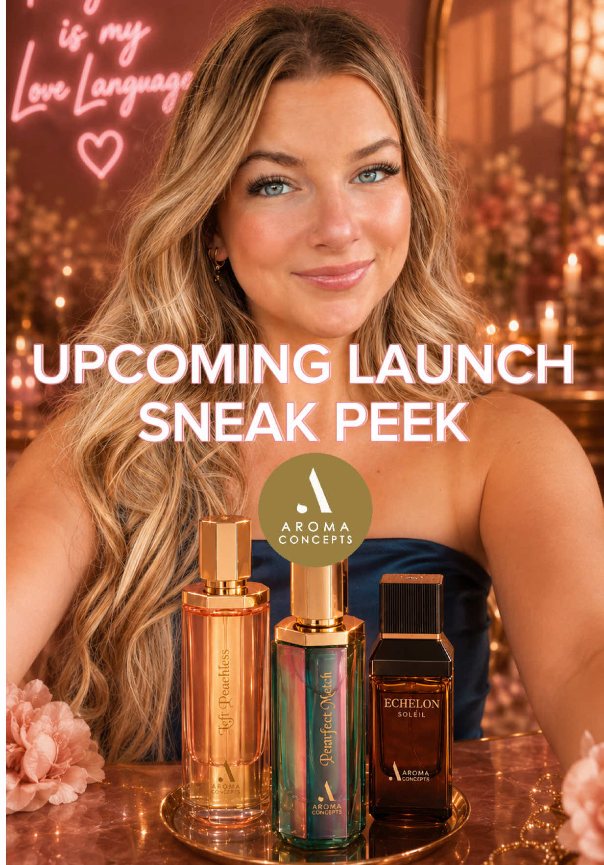 TikTok post by @lizziescentss for Aroma Concepts. Caption reads: Make sure to register for @AROMA CONCEPTS FL live....