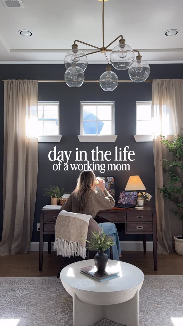 Instagram post by @mandynicolebarker for Logitech. Caption reads: day in the life on a WFH day with @logitech ✨....