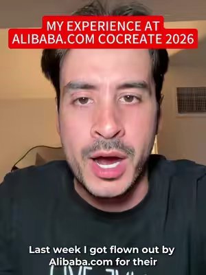 TikTok post by @ericdoesecom for Accio. Caption reads: [...] CoCreate 2026 and discovered @Accio_official....