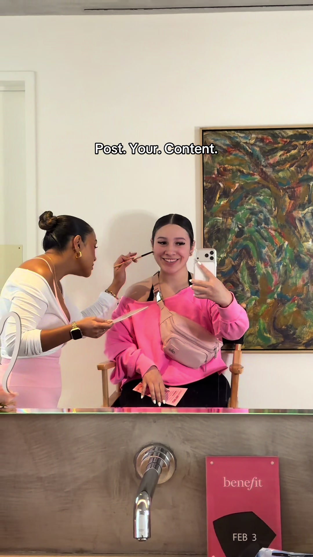 TikTok post by @jessicalemus_ for Love Wellness. Caption reads: [...] with @Benefit Cosmetics and @lovewellness....