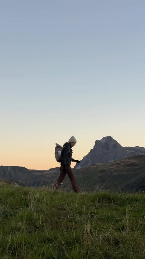 Instagram post by @alpineflorine for Mammut. Caption reads: [...] coffee and watching the sun come up AD....