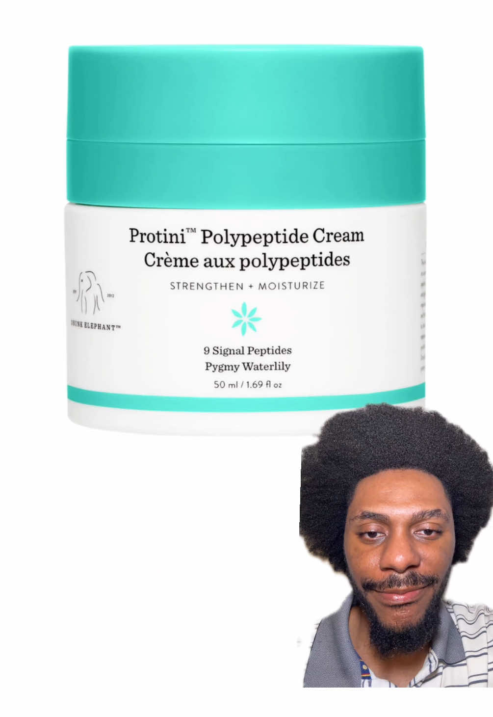 TikTok post by @javonford16 for Drunk Elephant. Caption reads: #DrunkElephantPartner @Drunk Elephant Protini....