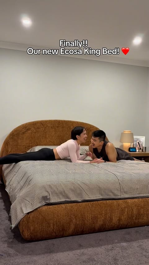 Instagram post by @themommyroves for Ecosa. Caption reads: [...] not much.) The Nuve Cloud Bed Frame from....