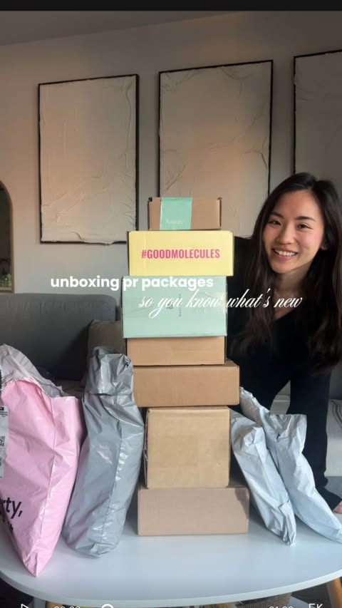 Instagram post by @thatsannette for Oasis Fashion. Caption reads: Unboxing PR packages I got this week, so many....