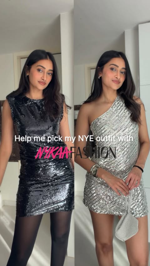 Instagram post by @aayushisoni for Nykaa Fashion. Caption reads: [...] style ✨
Help me pick my NYE fit with....
