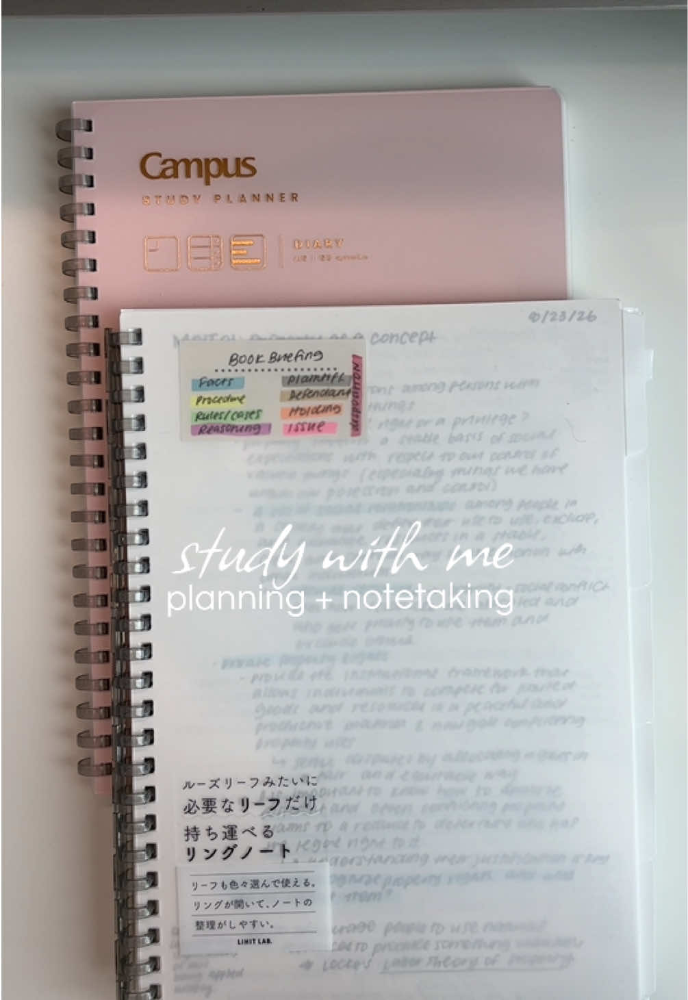 TikTok post by @chiiemmi for Writech. Caption reads: [...] lab notebook/binder - midori stamp -....