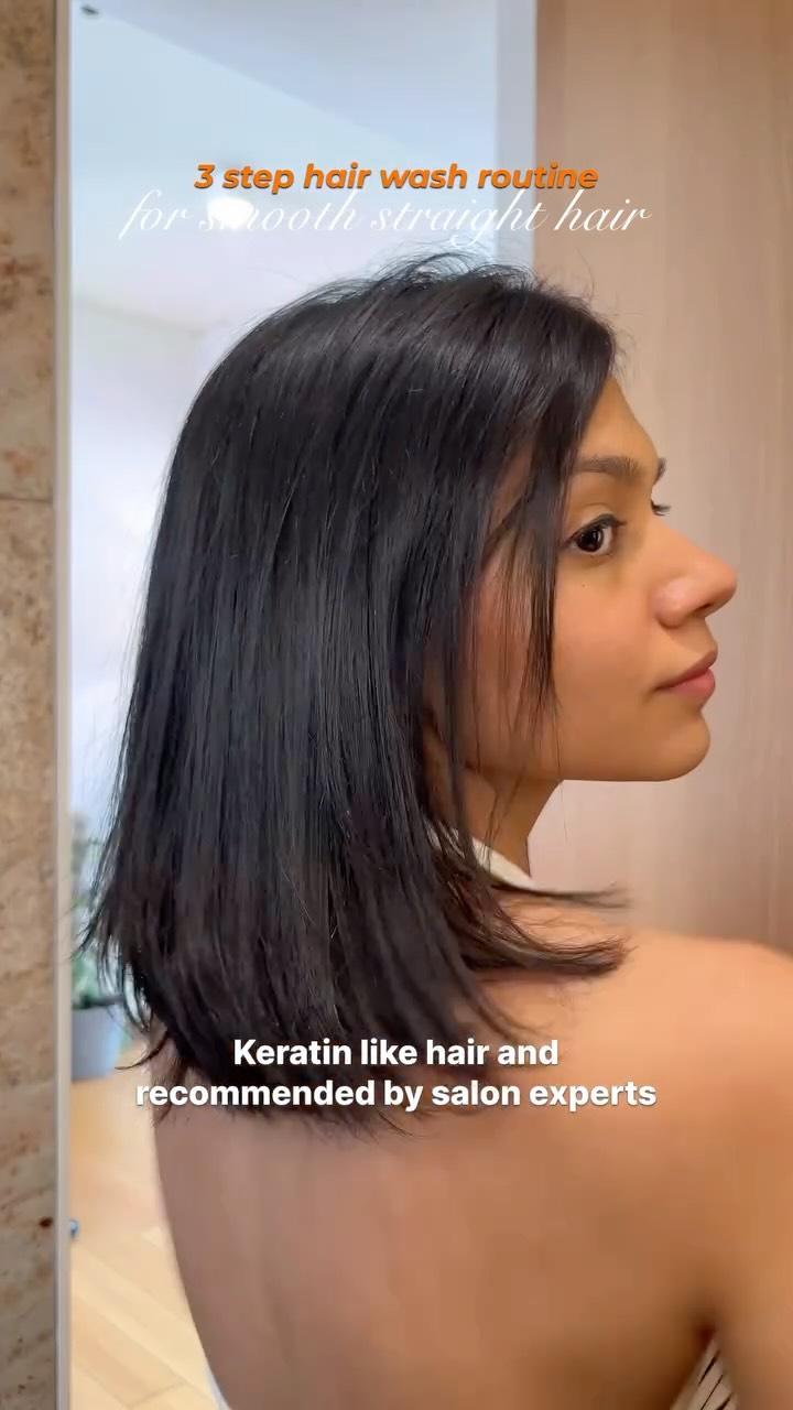 Instagram post by @balancewithsarvari for BBlunt. Caption reads: Hair wash day 🚿🫧 following a simple 3 step....