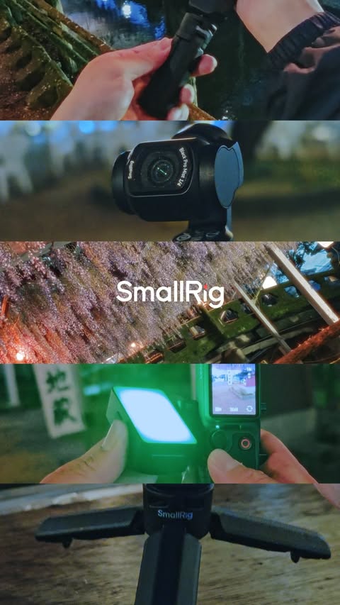Instagram post by @knt__films for SmallRig. Caption reads: SmallRig All-in-One Vlog Kit for DJI Pocket 4 ✅....