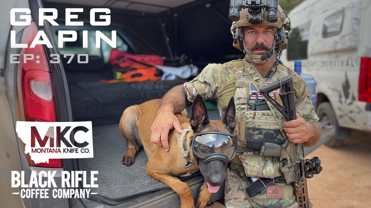YouTube post by @ClearedHotPodcast for Montana Knife Company. Caption reads: Episode 370 - Greg Lapin.