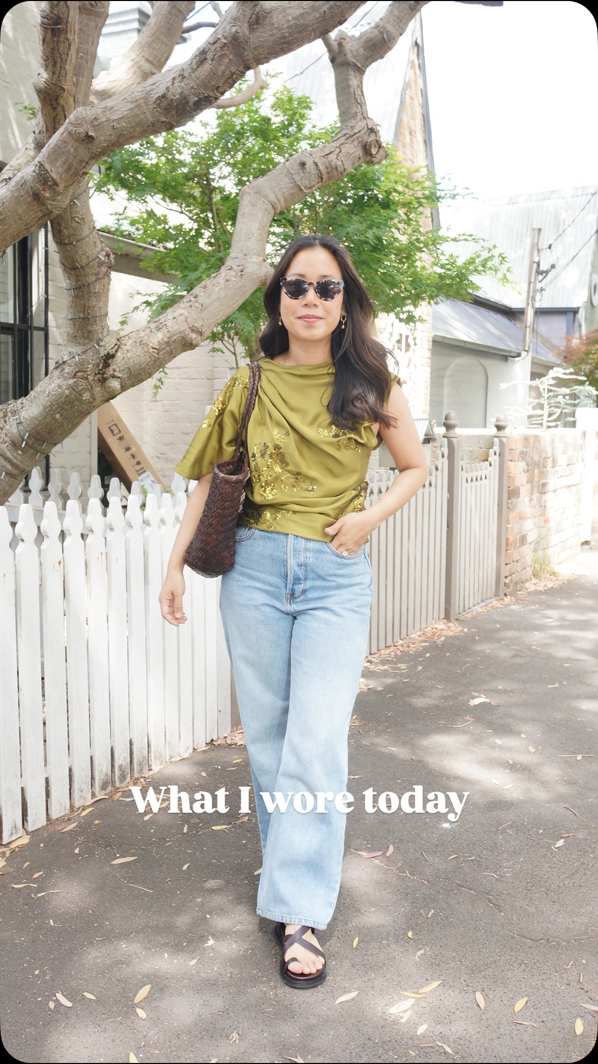 Instagram post by @whatveewore for Status Anxiety. Caption reads: Party at the top, comfy on the bottom! (Not sure....