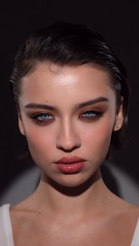 Instagram post by @shari.mua for Benefit Cosmetics. Caption reads: Rate this glam 1-10 🤎💄 anzeigel video....