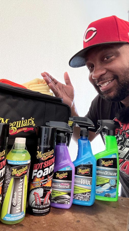 Instagram post by @nochillchadd for Meguiar’s. Caption reads: Received My Giveaway Bundle From @meguiars You’ve....