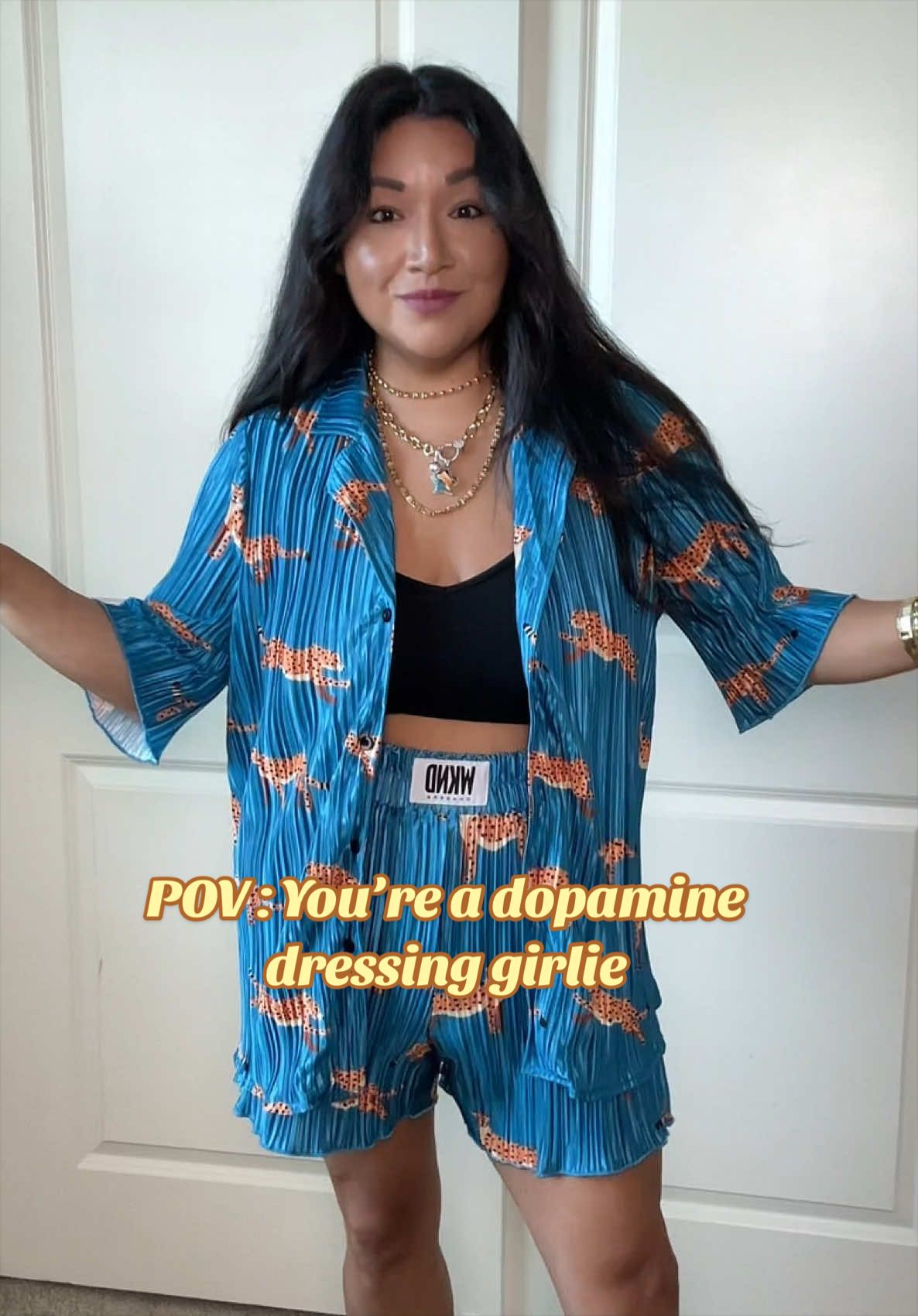 TikTok post by @reallifemadzz for WKND Chasers. Caption reads: This leopard plisse set by WKND Chasers is a....
