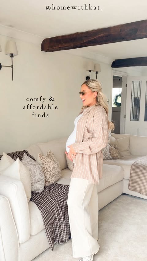 Instagram post by @homewithkat_ for Peacocks. Caption reads: I’M IN MY NOTHING FITS ME ERA 😆… but I don’t want....