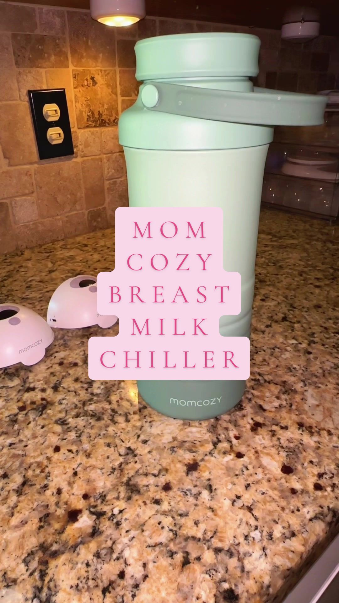 TikTok post by @brooklynnkayyy for Momcozy. Caption reads: Loving this @momcozy Breastmilk chiller so much!! ....