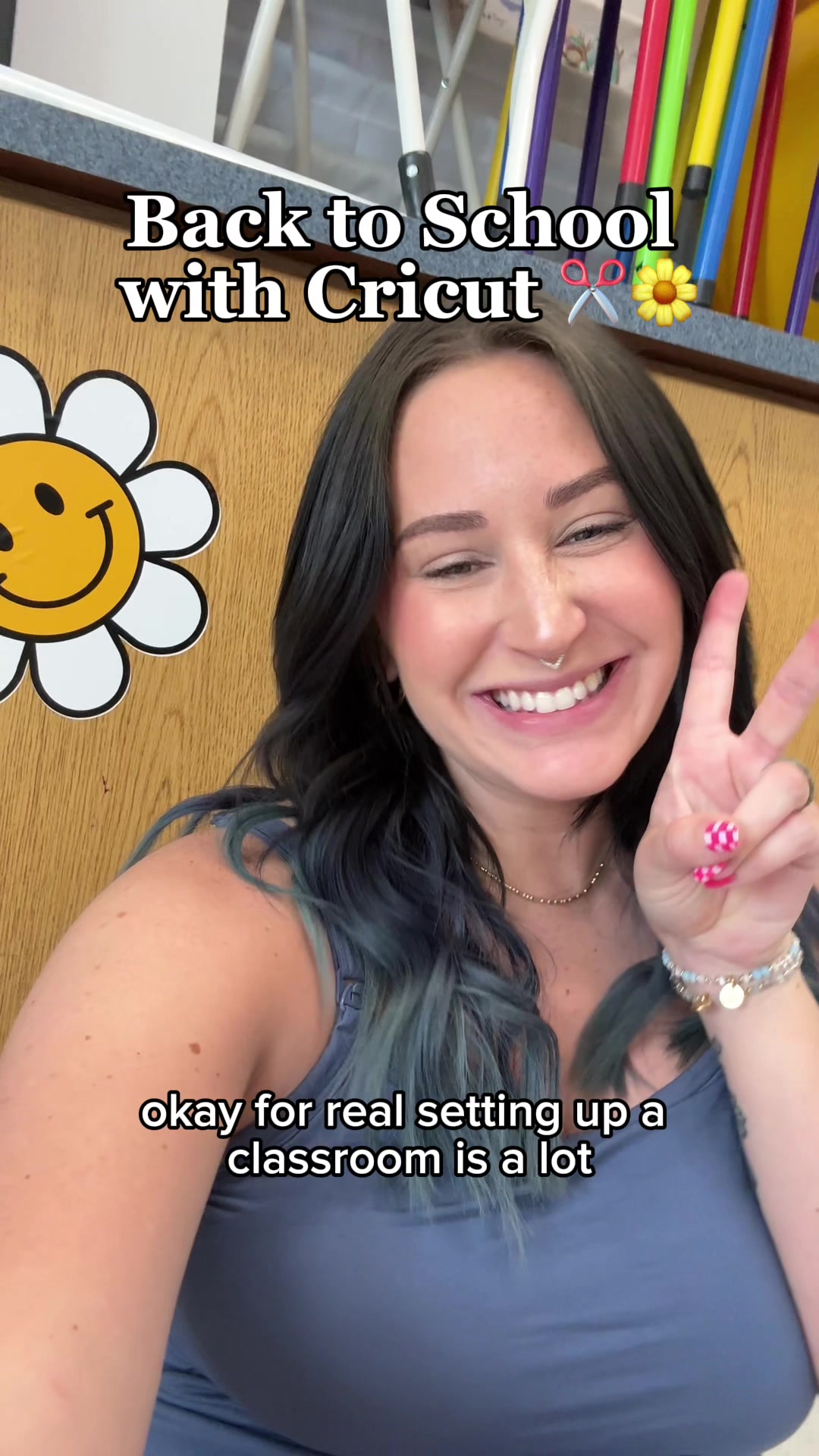 TikTok post by @mrs.woolleyin5th for Cricut. Caption reads: #ad Back-to-school serotonin brought to you by....