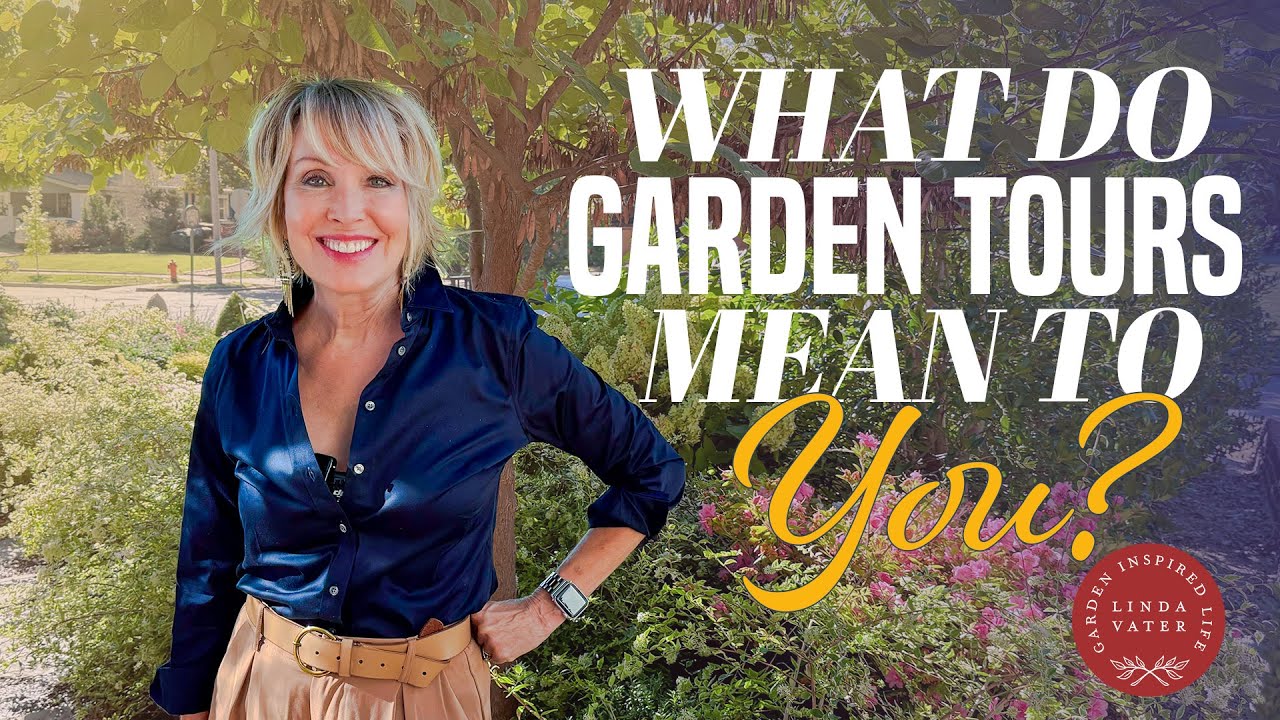 YouTube post by @LindaVater for Zazzle. Caption reads: What Do Garden Tours Mean To Your Community? 🌿.