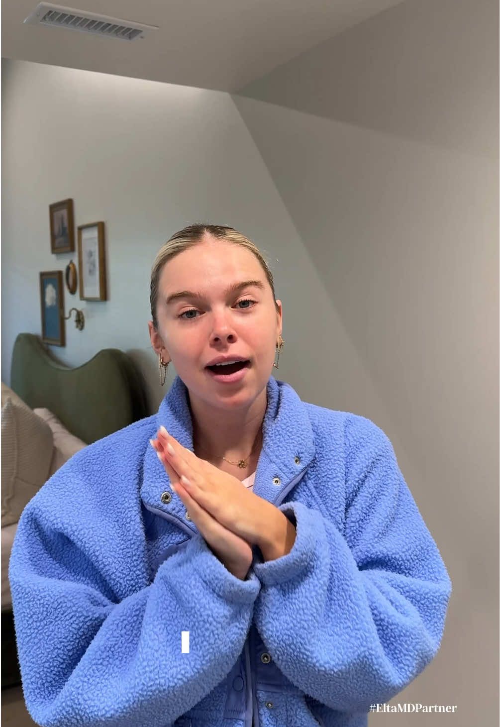 TikTok post by @kennedygpowers for EltaMD. Caption reads: [...] walk ☀️🌊🫶✨ ofc always using my fave....